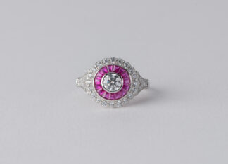 Anillo Ojo de Perdiz Pequeño Rosa