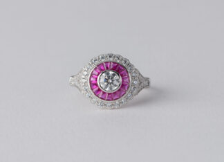 Anillo Ojo de Perdiz Pequeño Rosa